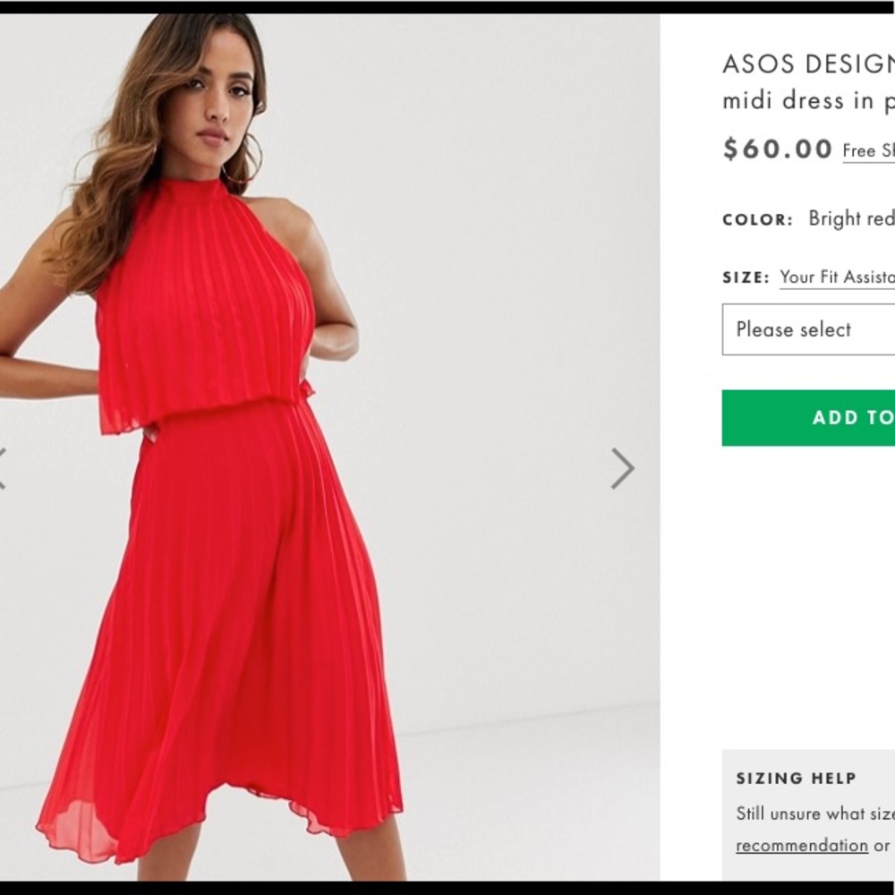 ASOS design halter neck midi dress pleat